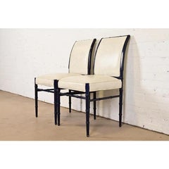 Baker Furniture Style Mid-Century Hollywood Regency or Dining Chairs, Pair