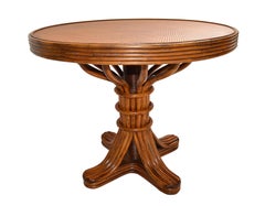 Baker Furniture Style Mid-Century Modern Bamboo & Cane Dining Table American