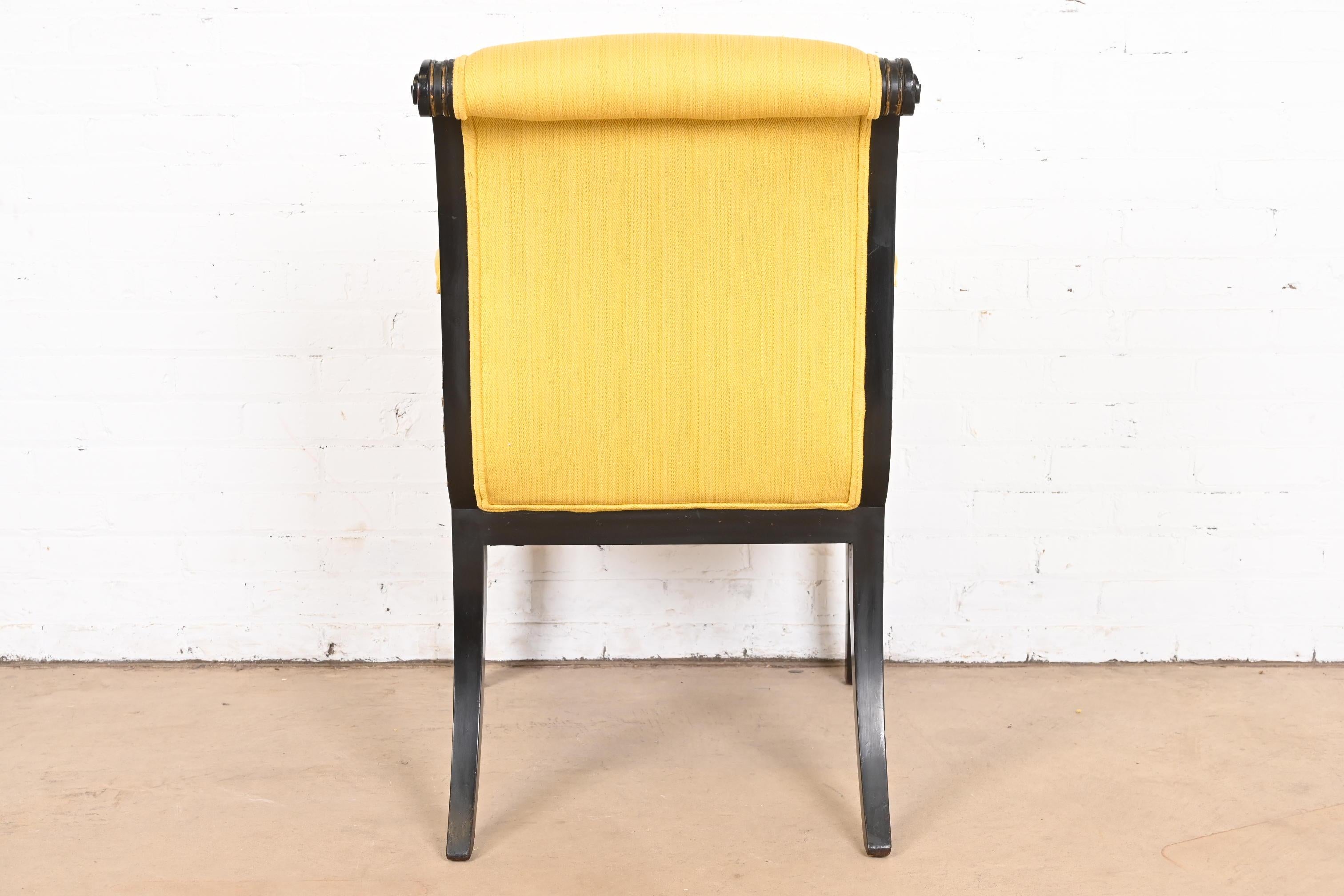 Baker Furniture-Sessel im Regency-Stil, ebonisiert und vergoldet im Angebot 6