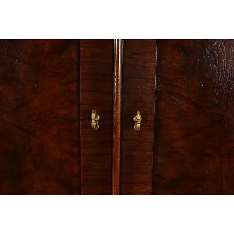 Baker Furniture Style Regency Mahogany Double Armoire Dresser or Linen Press For Sale 2