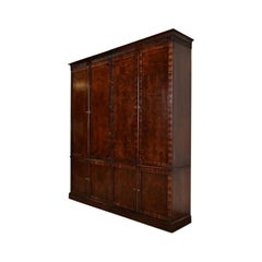 Baker Furniture Style Regency Mahogany Double Armoire Dresser or Linen Press