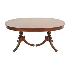 Baker Furniture Style Regency Mahogany Extension Dining Table, Newly Refinished