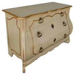 Baker Furniture Swedish Bombe Style 2 Over 2 Drawer Gilt Accented Chest
