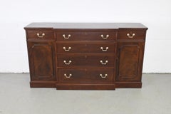 Baker Furniture Traditional Dark Mahogany Sideboard Credenza, Newly Refinished