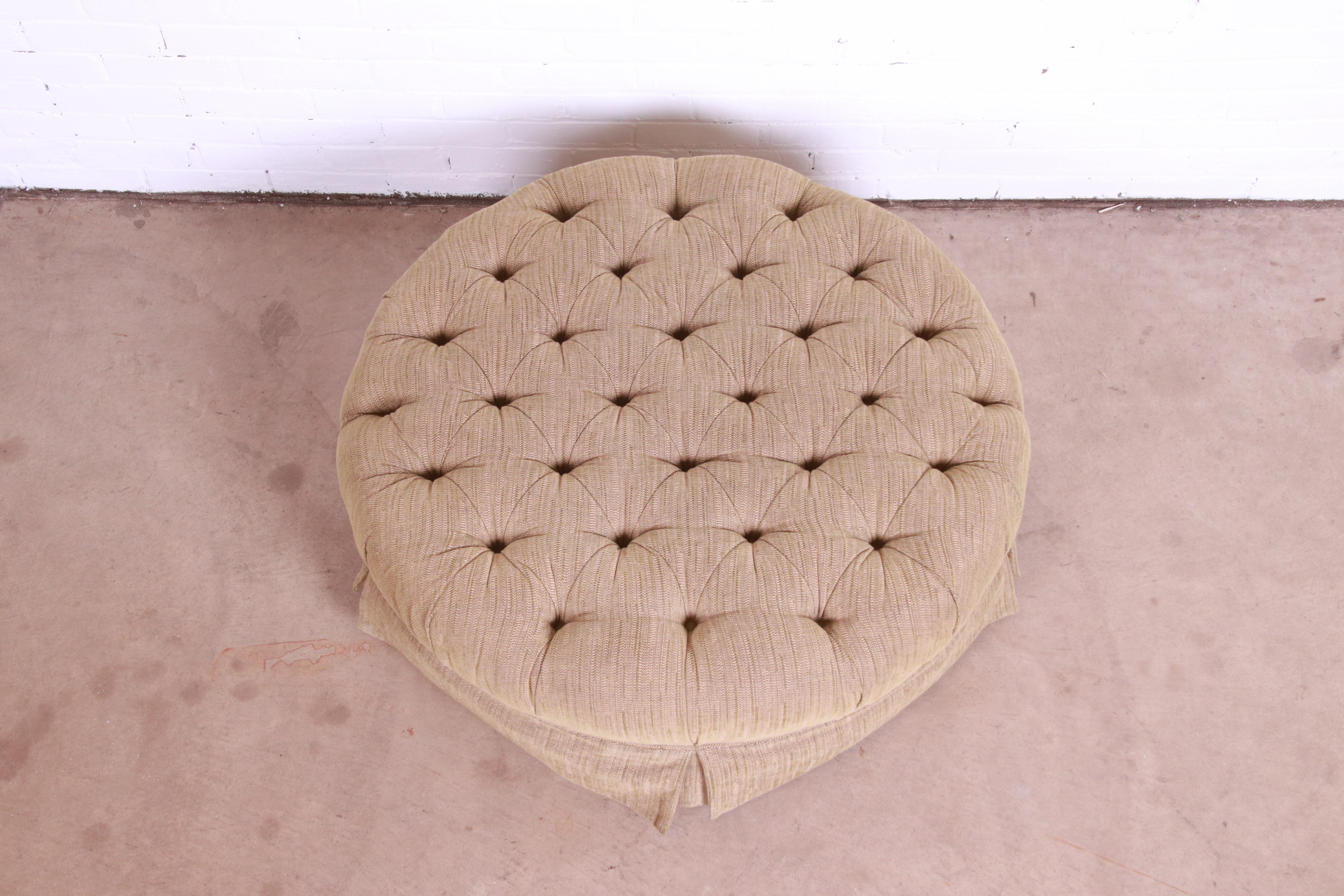 Upholstery Baker Furniture Tufted Upholstered Large Round Ottoman
