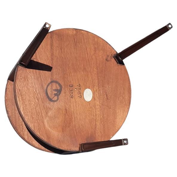 Baker Furniture Two-Tier Burled Walnut Round Sidw Table, Circa 1960s 1