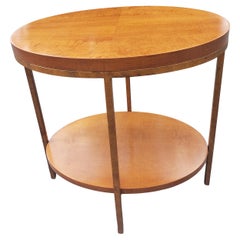 Used Baker Furniture Two Tier Oval Primavera Mahogany & Gilt Metal Side / Tea Table