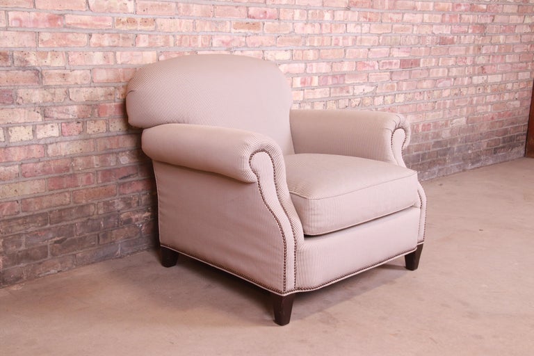 20th Century Baker Furniture Upholstered Lounge Chair For Sale