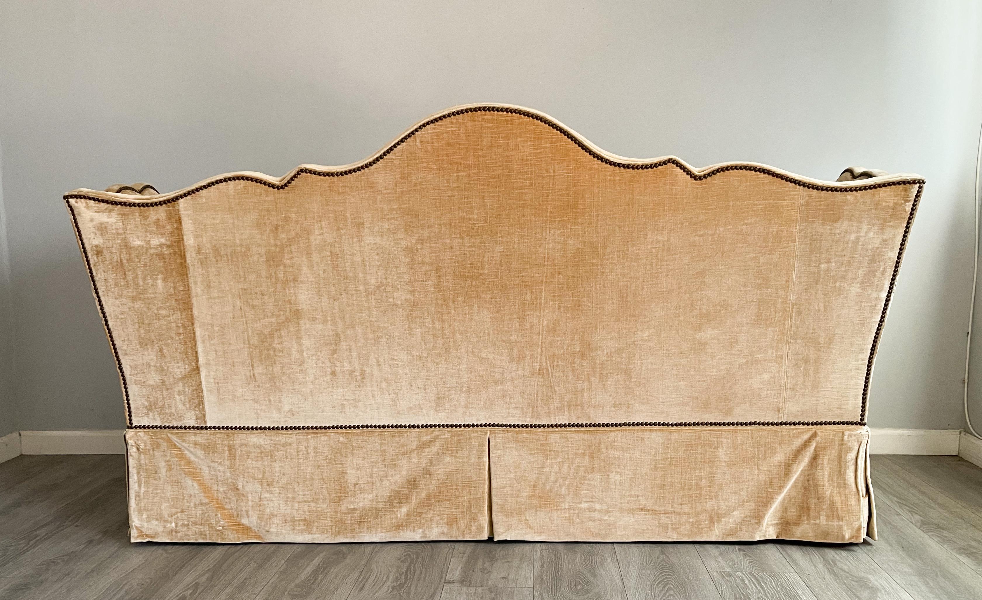 Neoclassical Baker Furniture Velvet Sofa