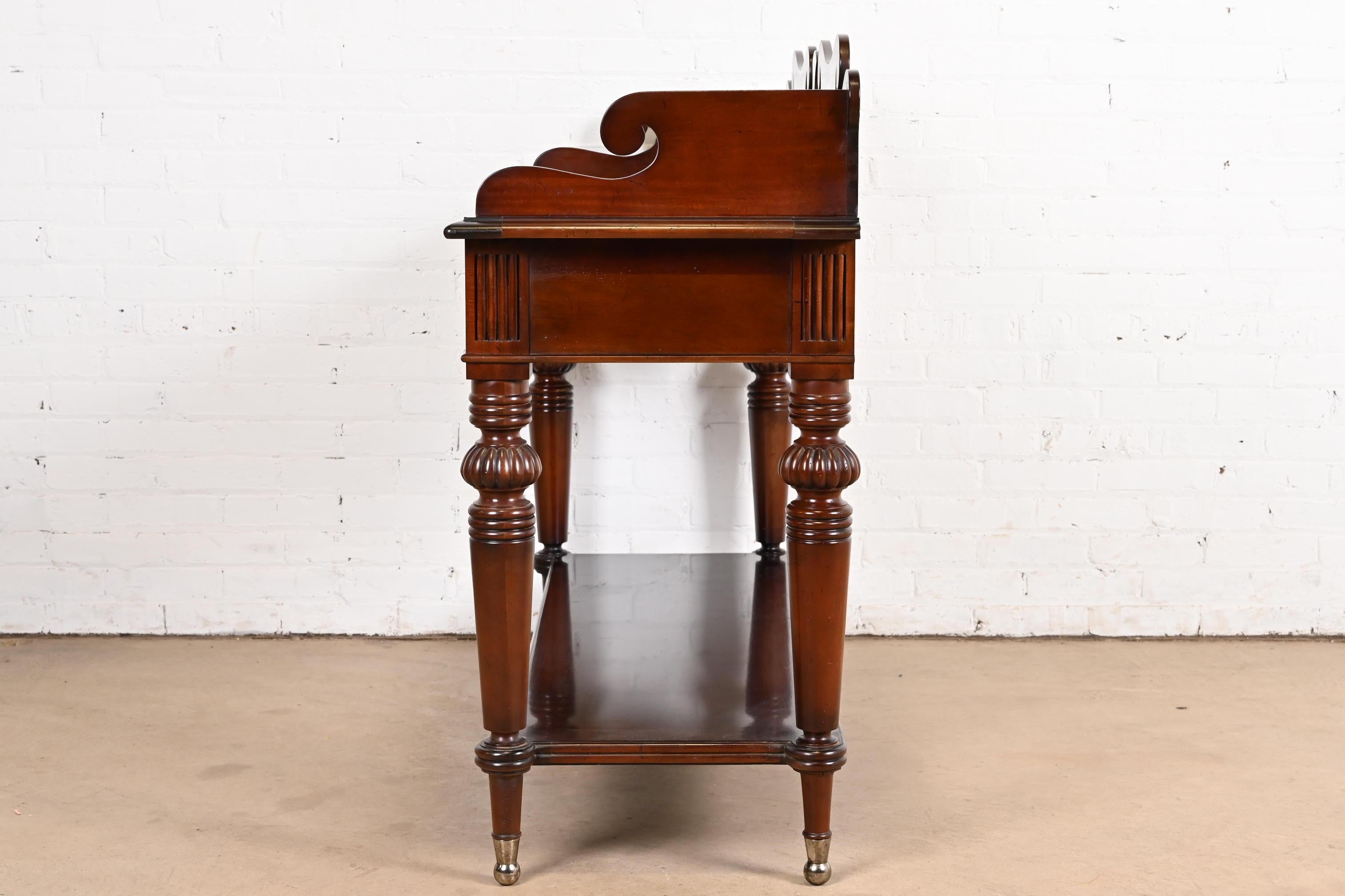 Baker Furniture Victorian Carved Mahogany Sideboard Buffet or Console Table For Sale 5