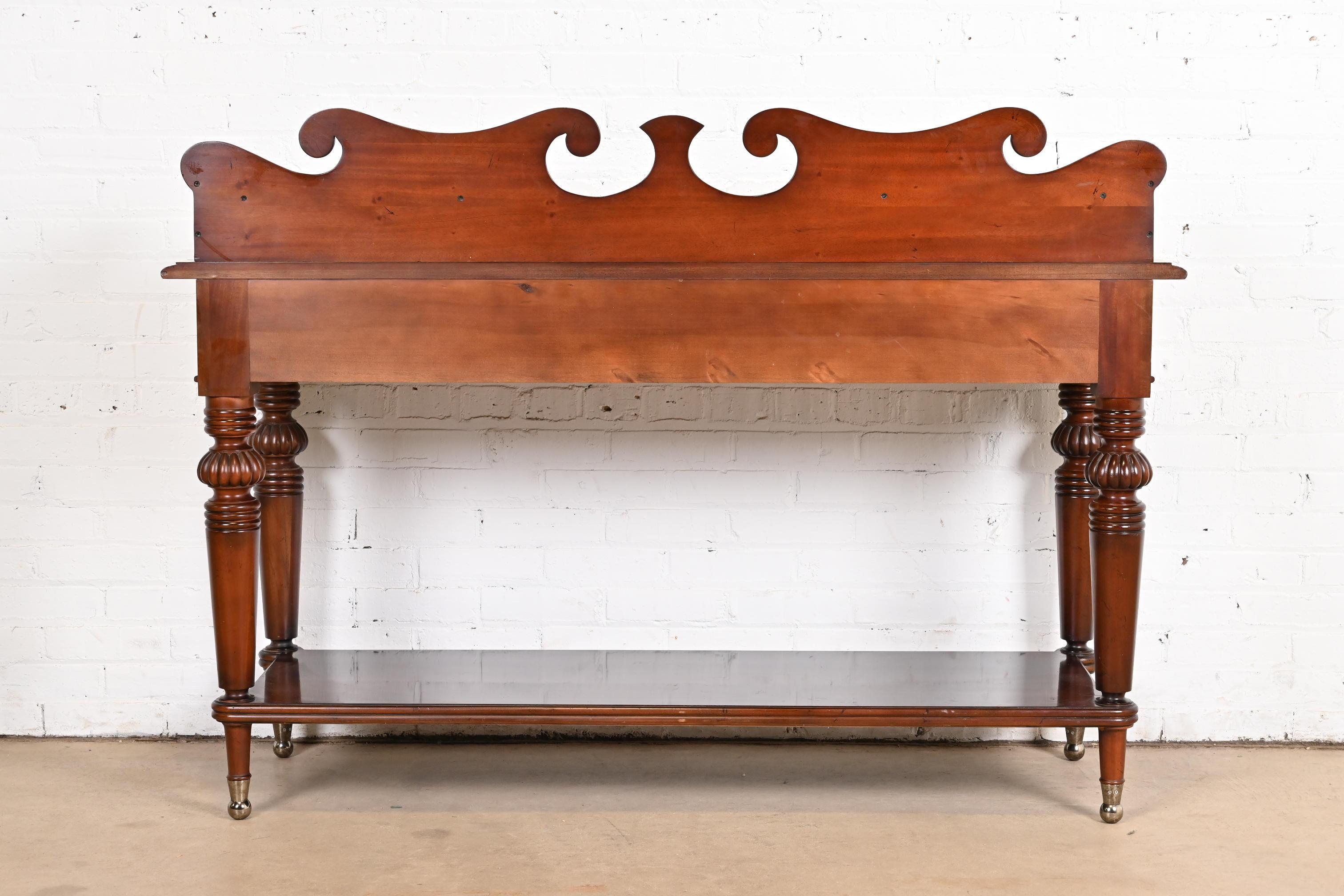 Baker Furniture Victorian Carved Mahogany Sideboard Buffet or Console Table For Sale 6