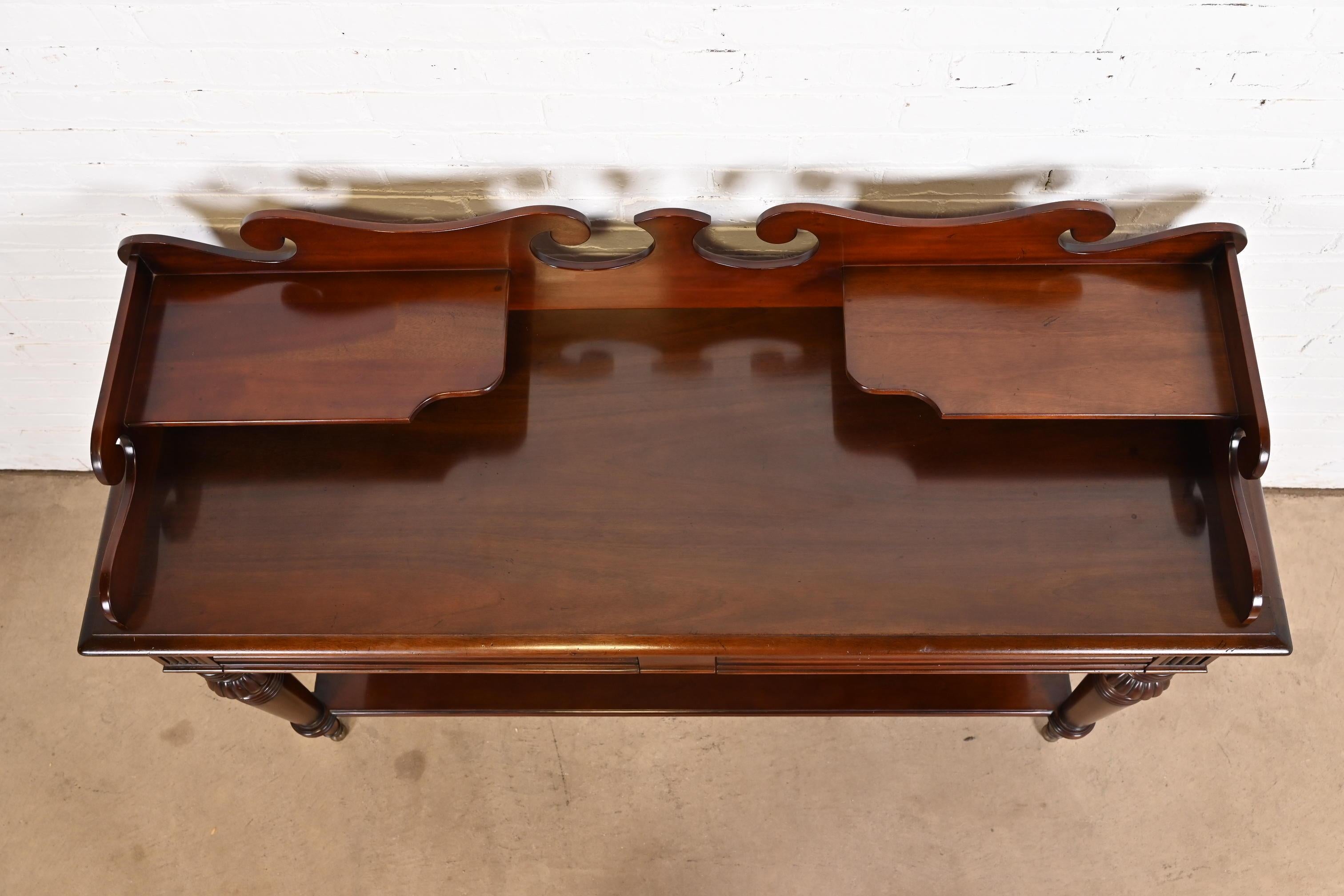 Baker Furniture Victorian Carved Mahogany Sideboard Buffet or Console Table For Sale 4