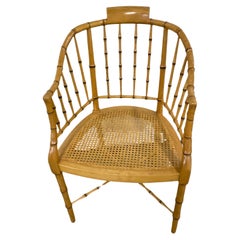 Baker Furniture Vintage Faux Bamboo Tub Chair