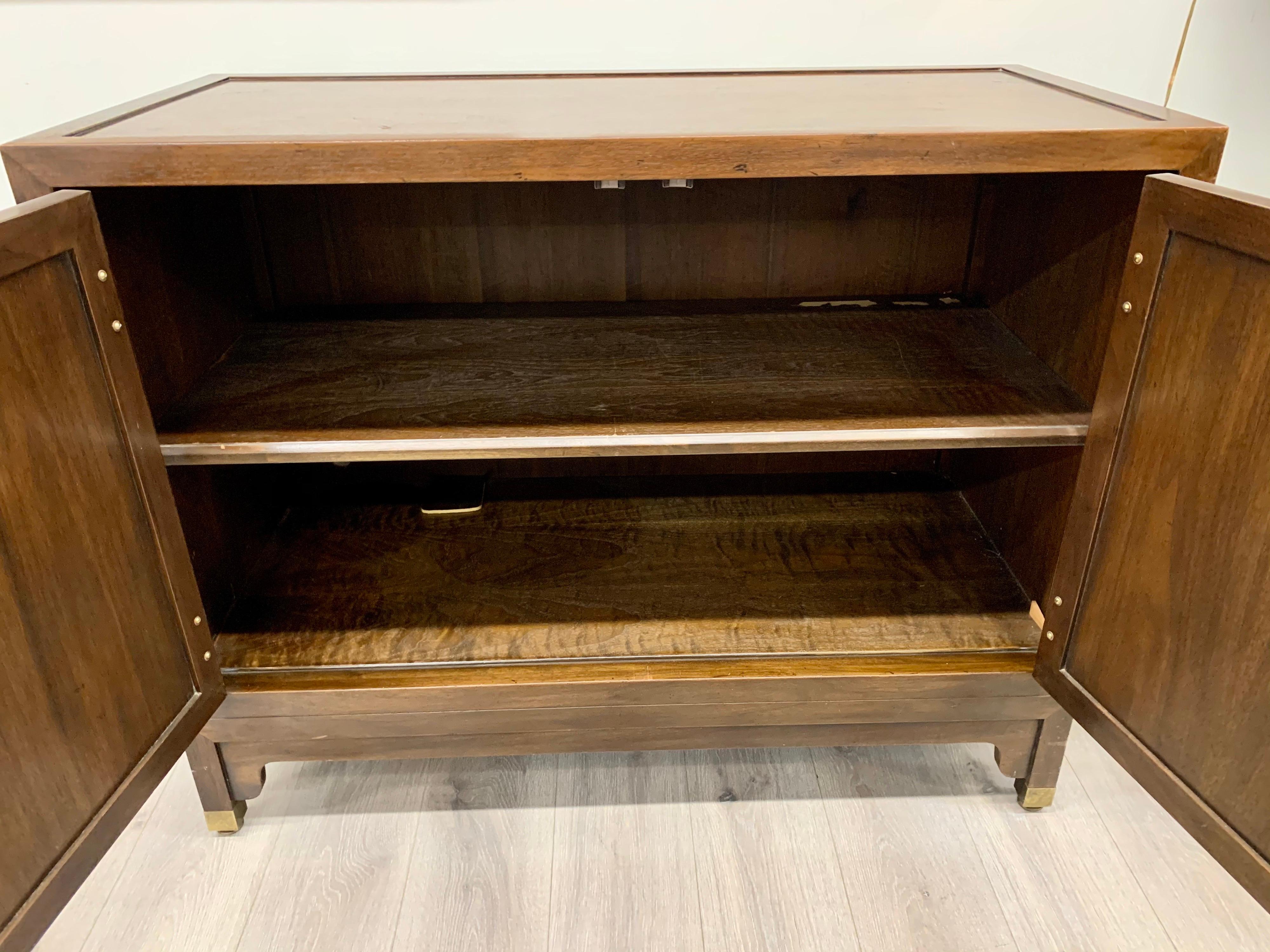 20th Century Baker Furniture Walnut Sideboard Cabinet Buffet Bar Credenza
