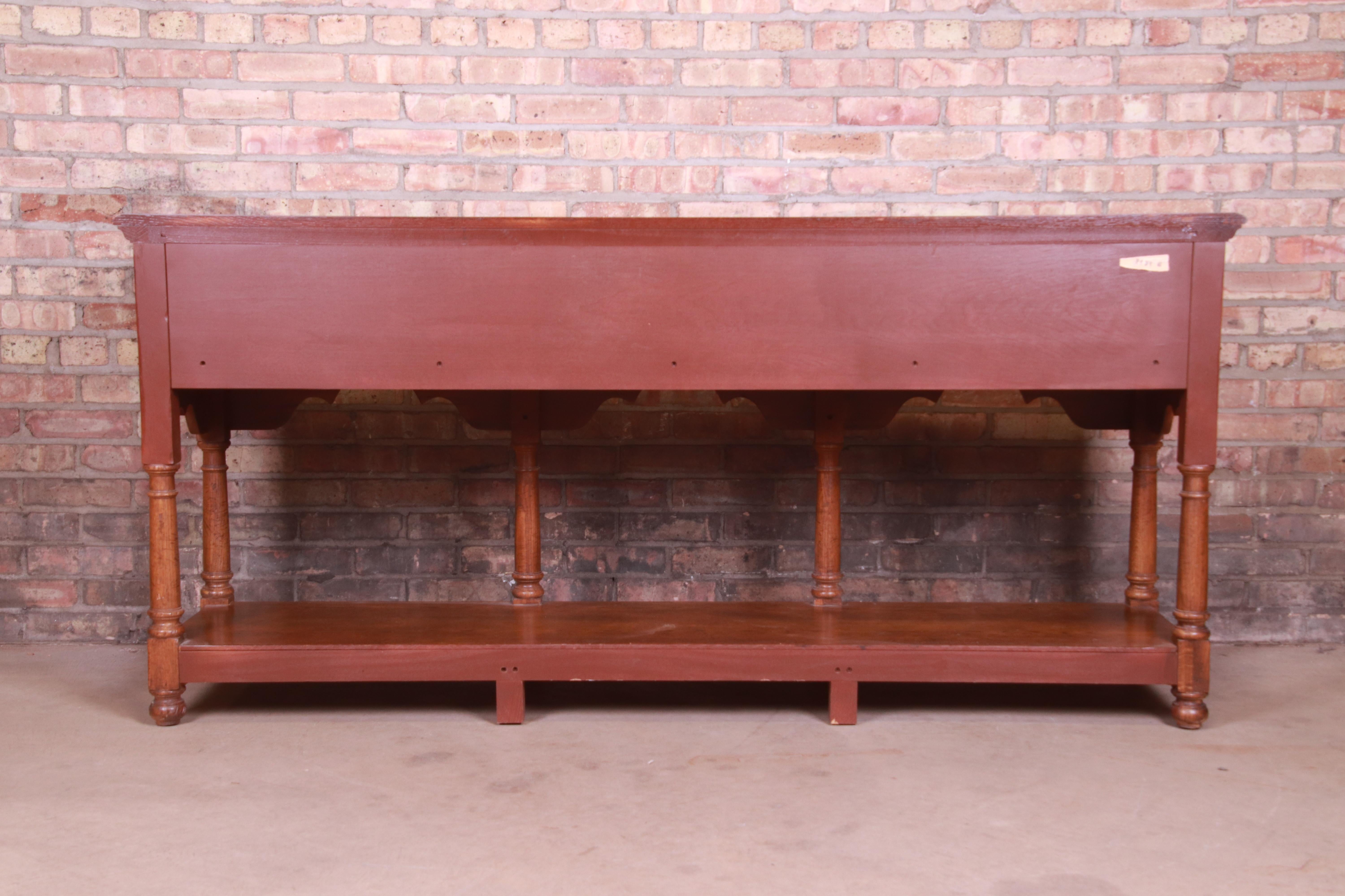 Baker Furniture Welsh Inlaid Oak Sideboard Credenza 11