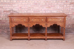 Baker Furniture Welsh Inlaid Oak Sideboard Credenza
