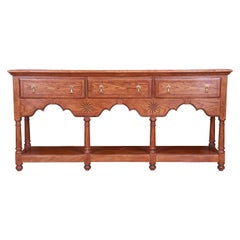 Baker Furniture Welsh Inlaid Oak Sideboard Credenza