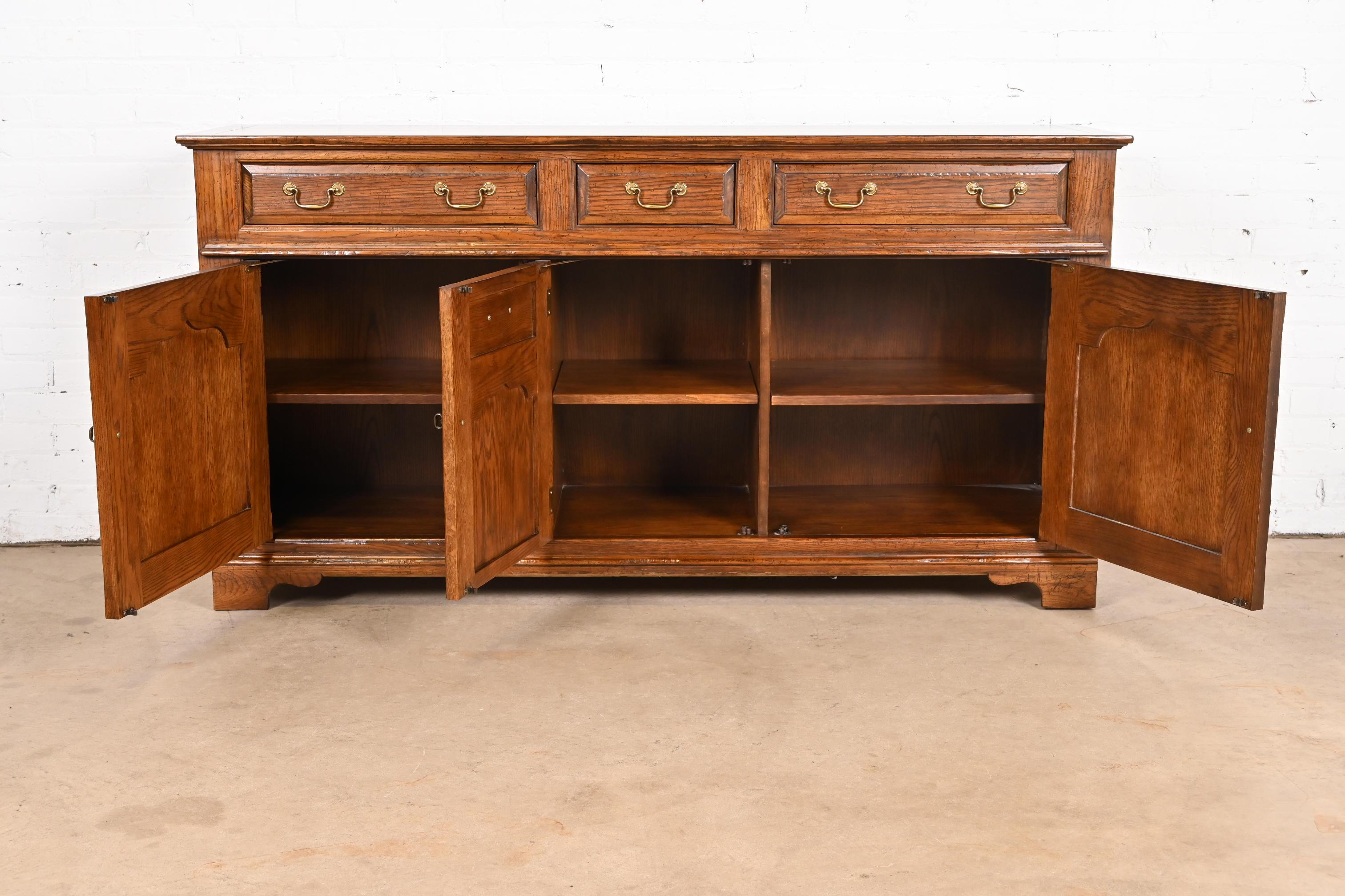 Baker Furniture Welsh Oak Sideboard Buffet or Bar Cabinet For Sale 1
