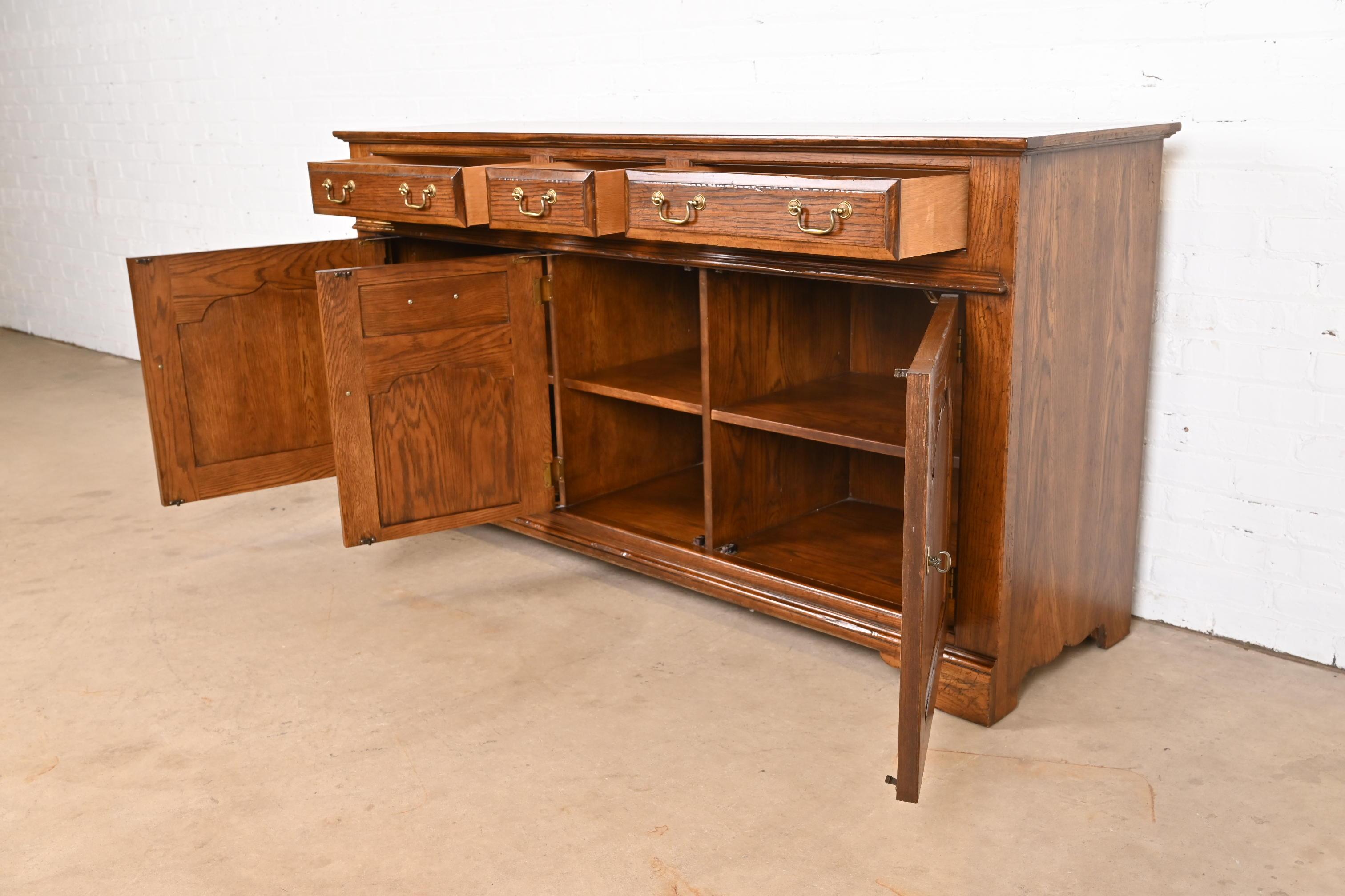 Baker Furniture Welsh Oak Sideboard Buffet or Bar Cabinet For Sale 2