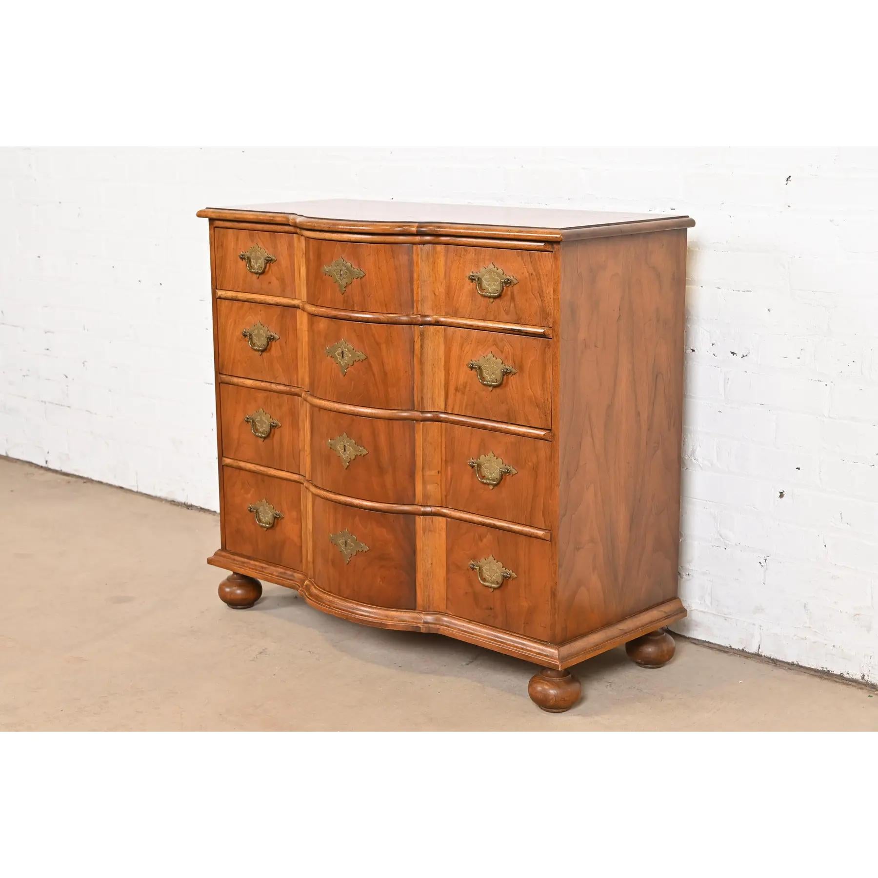 American Baker Furniture William & Mary Walnut Chest of Drawers