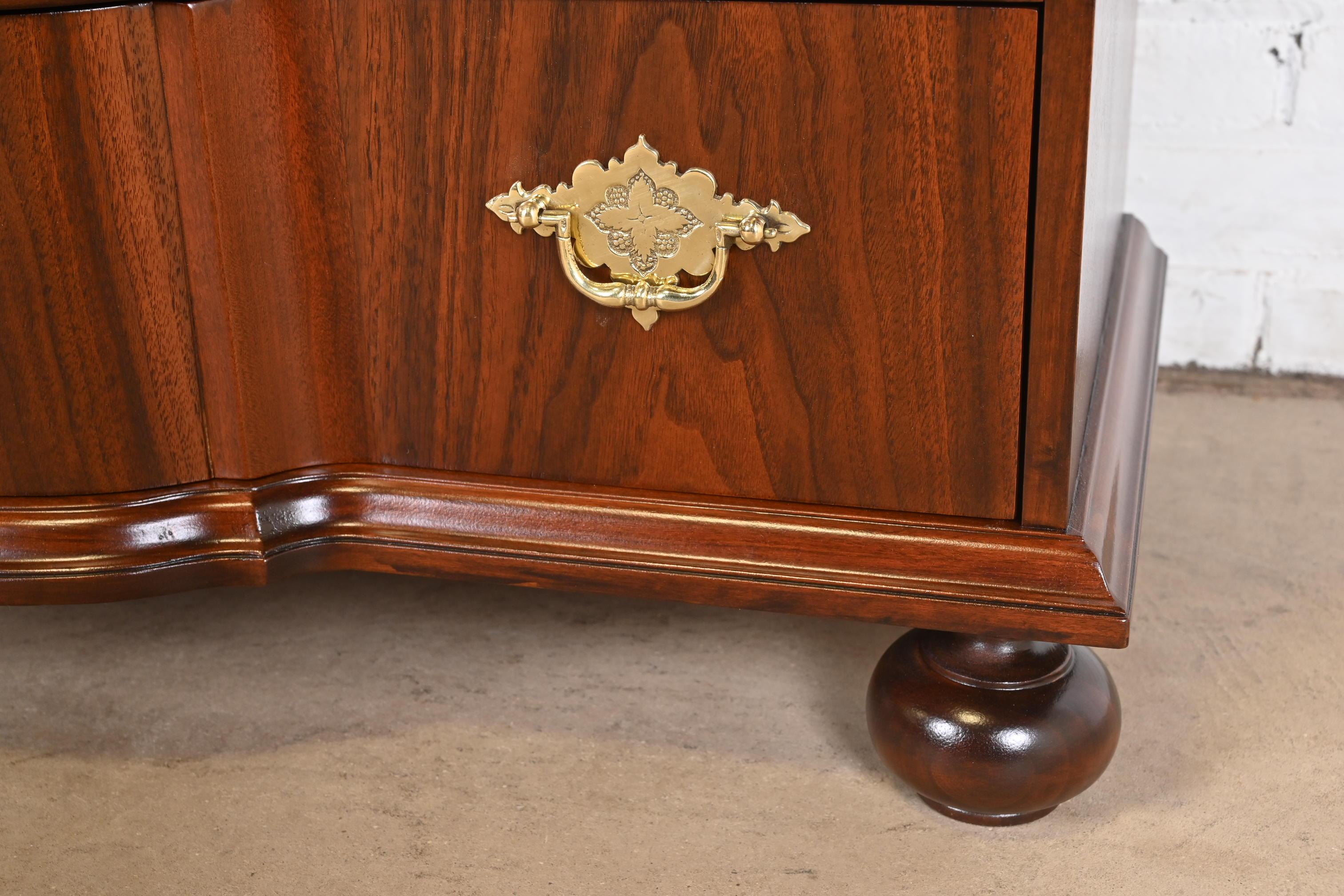 Baker Furniture William & Mary Walnut Chest of Drawers, Newly Refinished For Sale 8