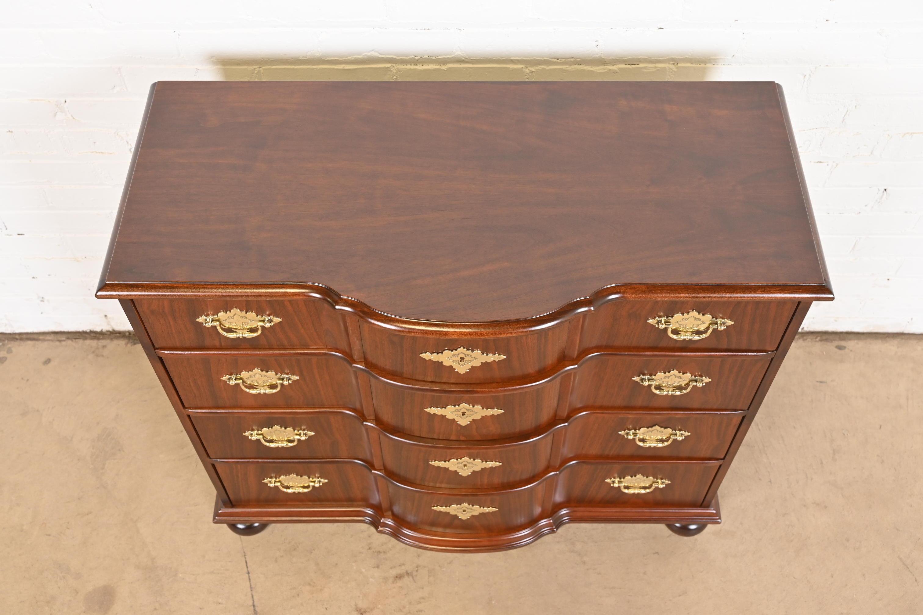 Baker Furniture William & Mary Walnut Chest of Drawers, Newly Refinished For Sale 10