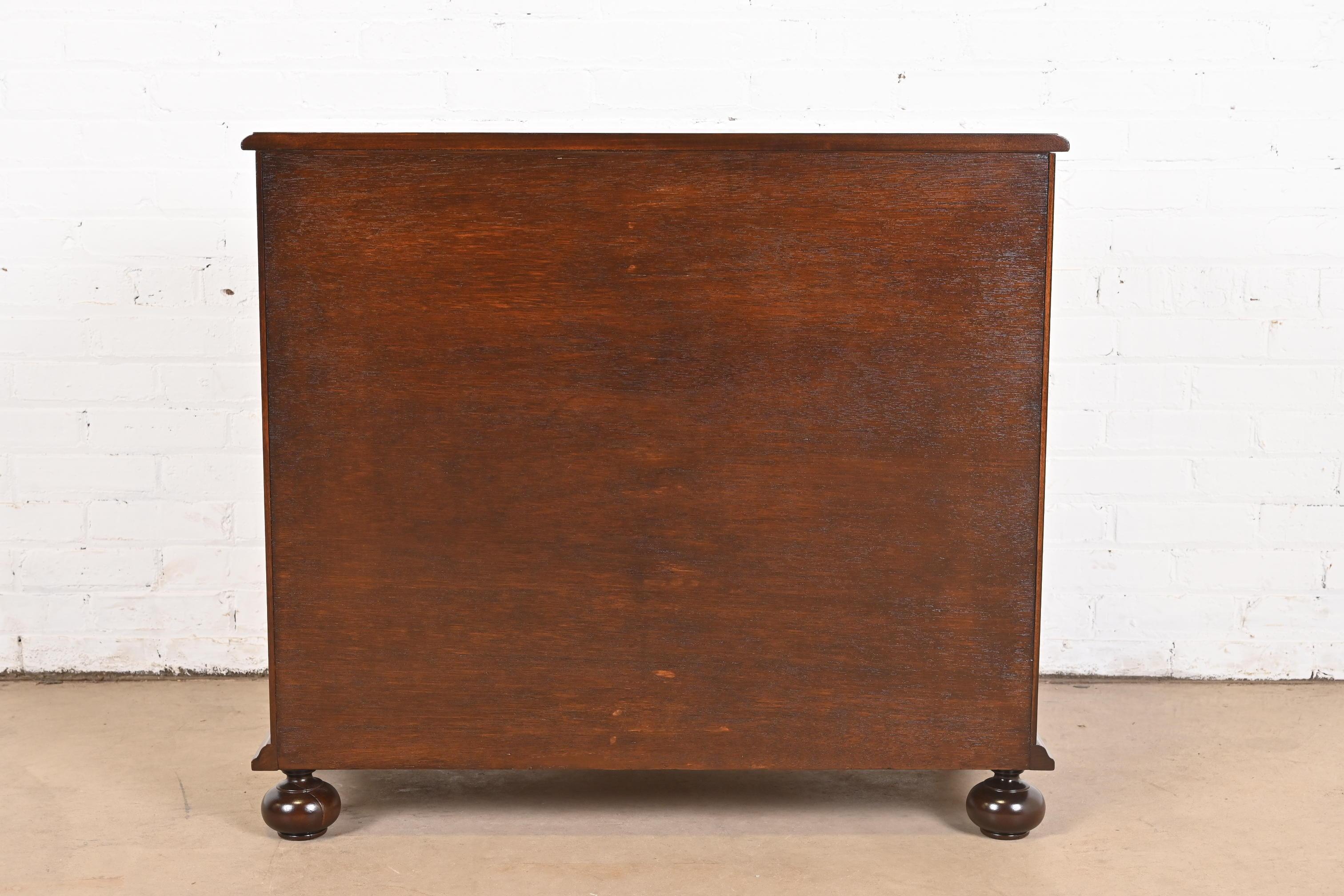 Baker Furniture William & Mary Walnut Chest of Drawers, Newly Refinished For Sale 12