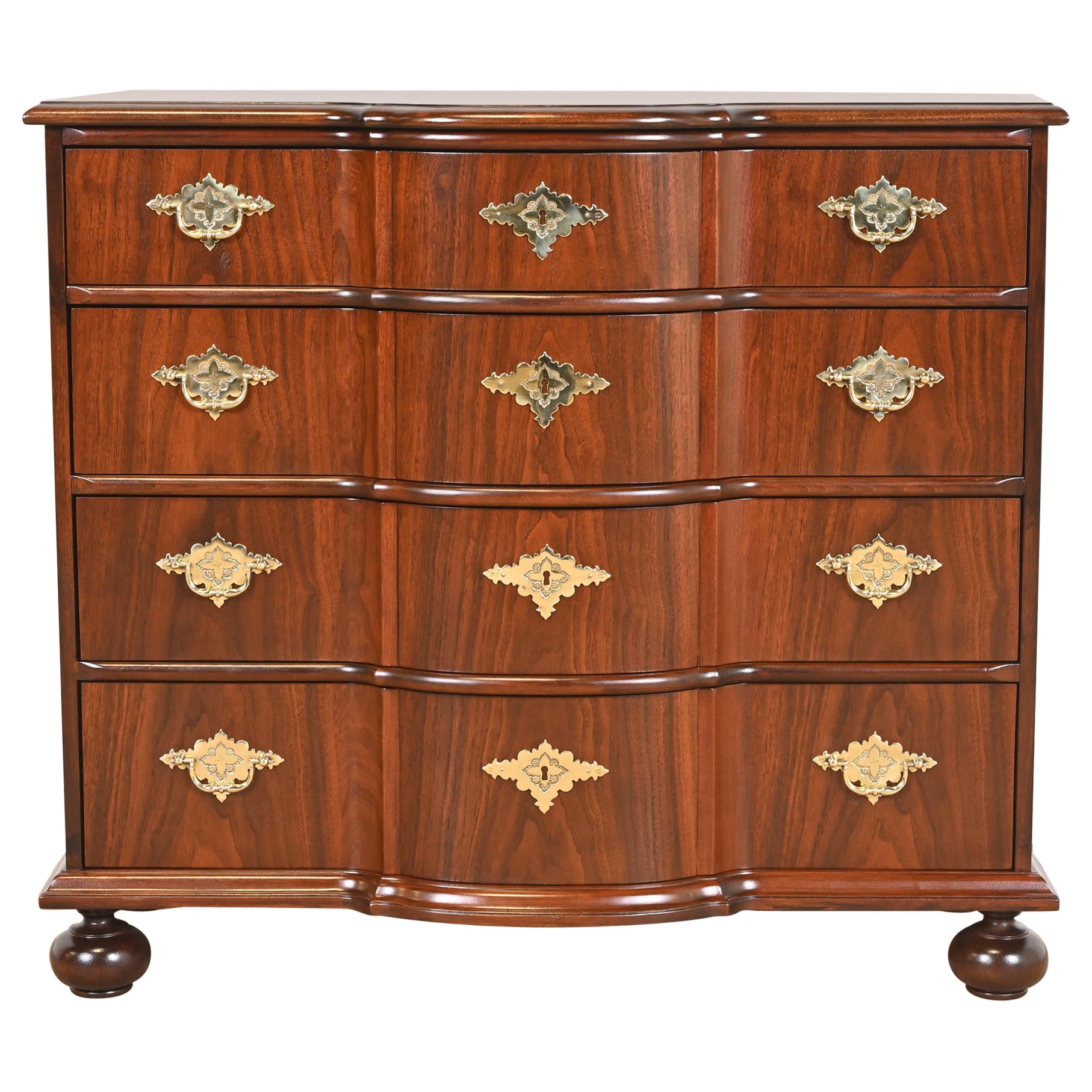 Baker Furniture William & Mary Walnut Chest of Drawers, Newly Refinished