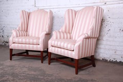 Baker Furniture Wingback Lounge Chairs, Pair