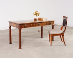 Baker Georgian Chippendale Style Mahogany Writing Table Desk