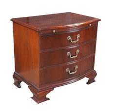 Baker Georgian Mahogany Bowfront Chest of Drawers Nightstand Bedside Table