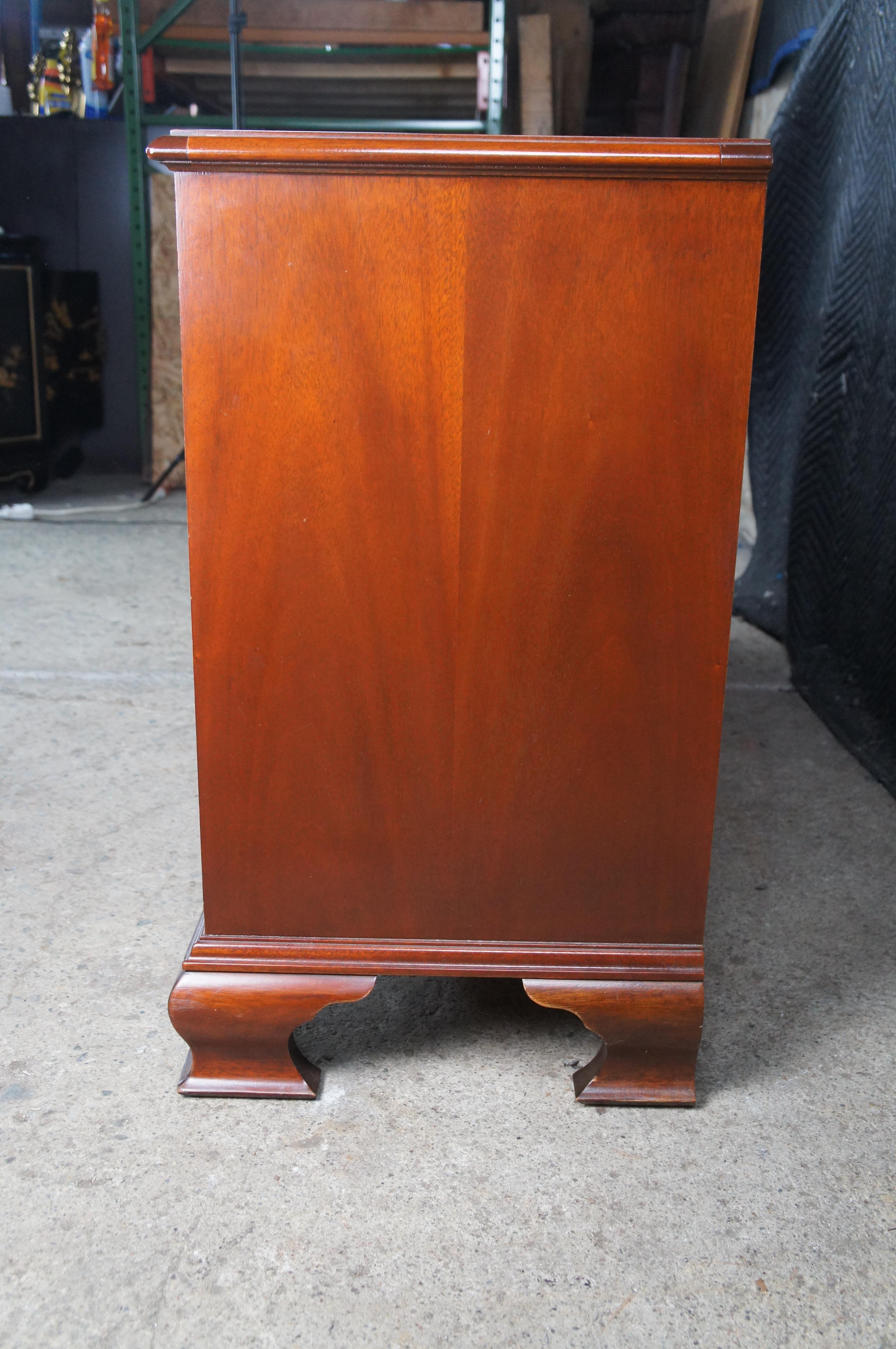 Baker Georgian Mahagoni Bowfront Triple Dresser Chest Console Credenza 70