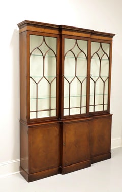 BAKER Georgian Mahogany Narrow Breakfront China Cabinet