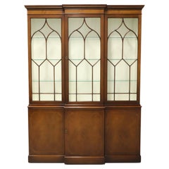 BAKER Georgian Mahogany Narrow Breakfront China Cabinet