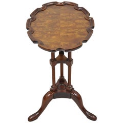 Baker Historic Charleston Burlwood Scalloped Edge Tea Table Side Table