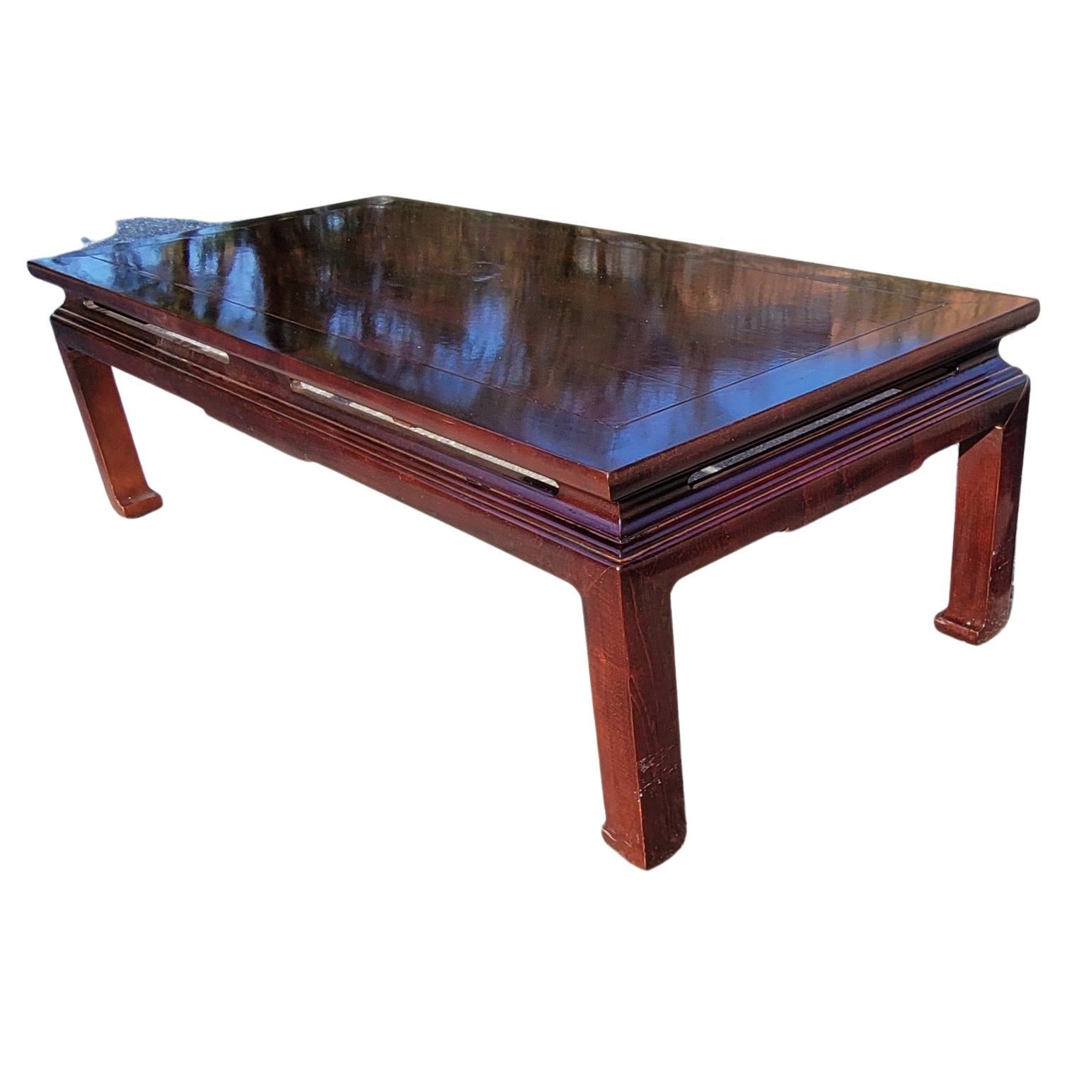 Ming Baker Historic Charleston Collection Asian Style Cocktail Table w/ Glass Top For Sale