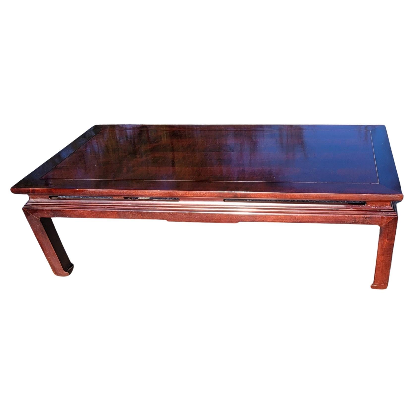 Baker Historic Charleston Collection Asian Style Cocktail Table w/ Glass Top