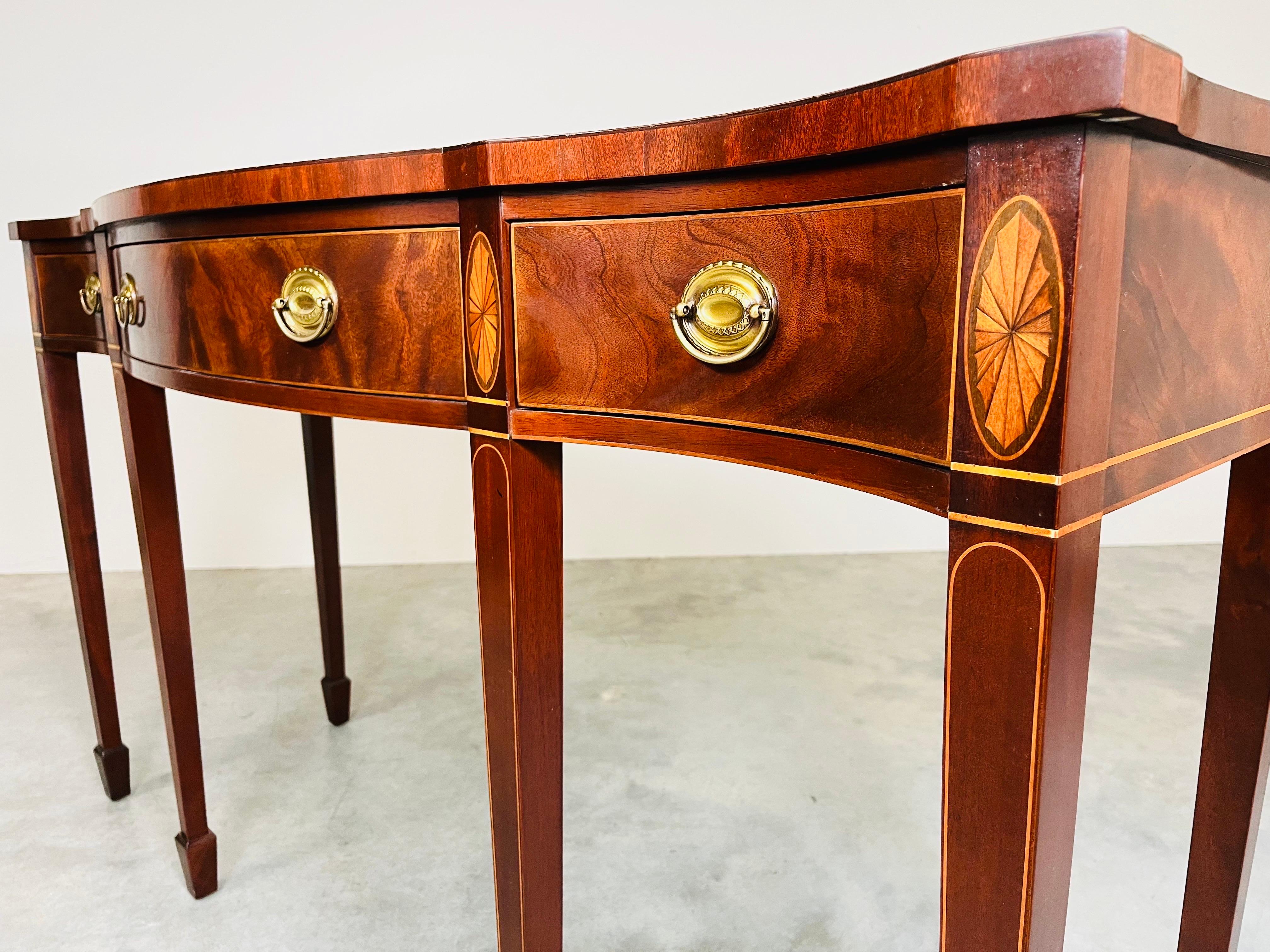 American Baker Historic Charleston Collection Bow Front Mahogany Federal Style Sideboard