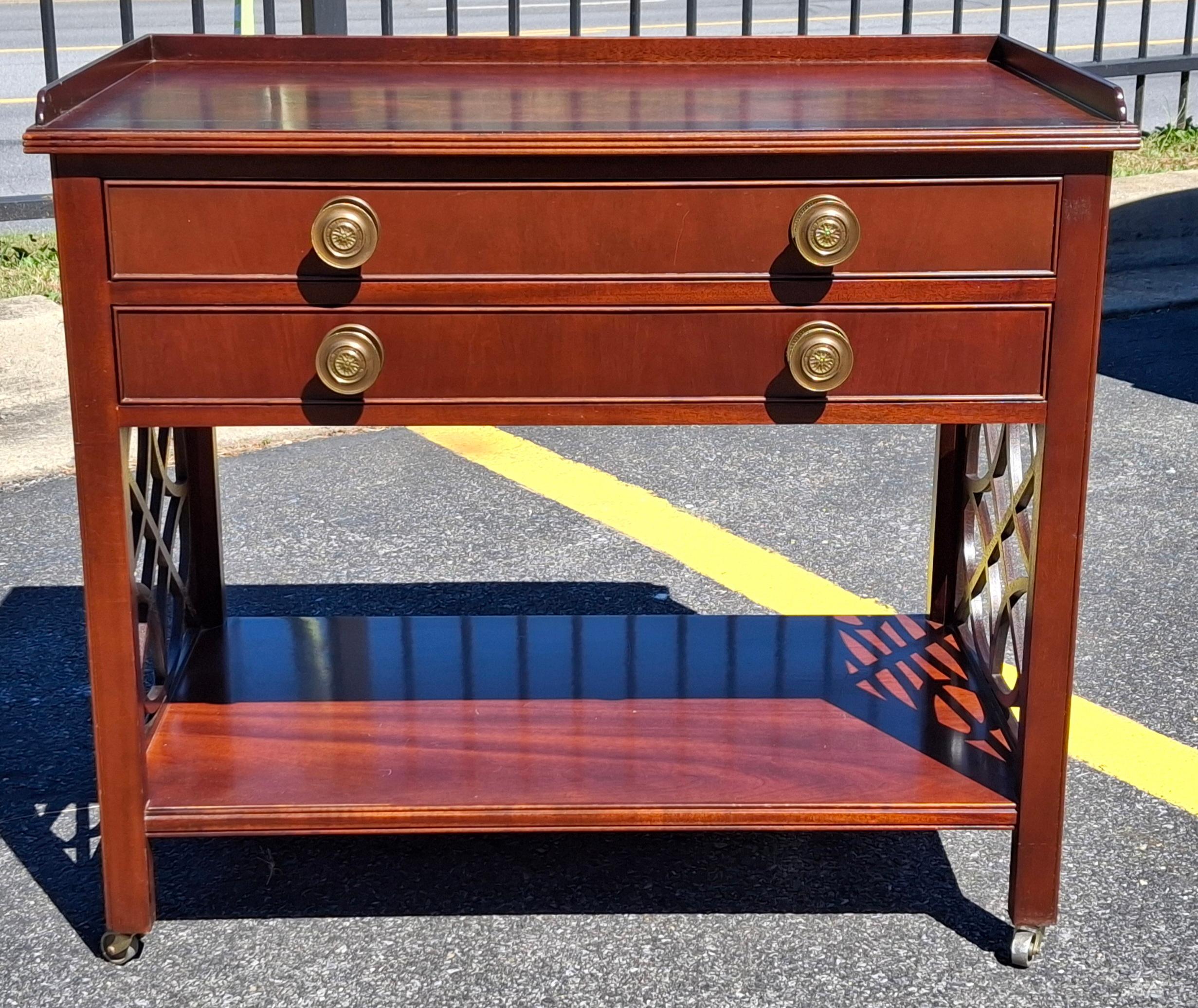 Baker Historic Charleston Collection Mahogany Rolling Buffet Server en vente 2