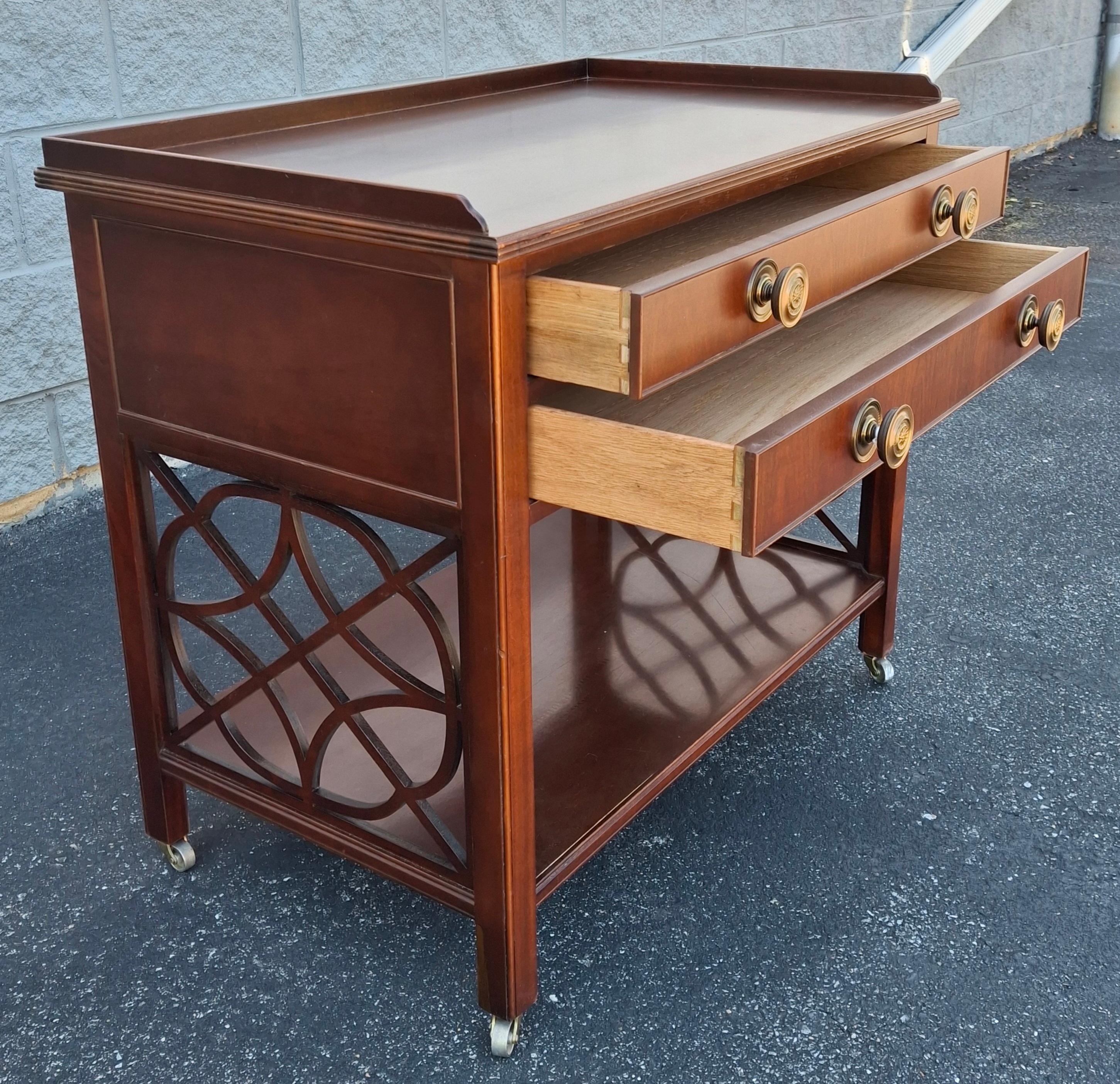 Baker Historic Charleston Collection Mahogany Rolling Buffet Server en vente 5