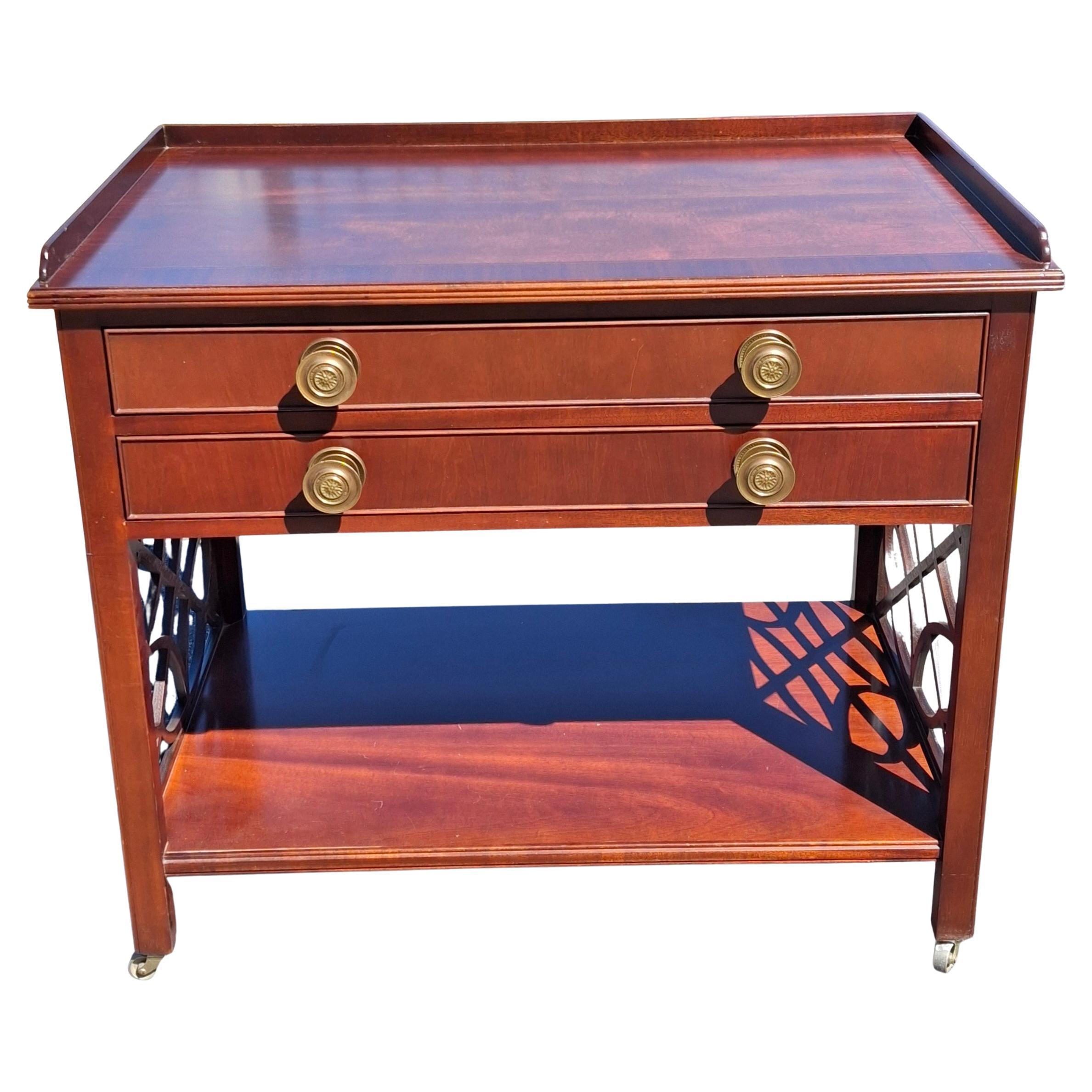 Baker Historic Charleston Collection Mahogany Rolling Buffet Server en vente