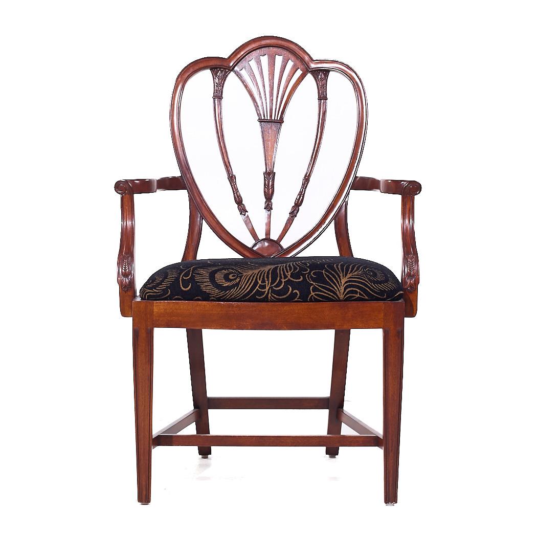 Baker Historic Charleston Collection Mahogany Shield Back Dining Chairs - Set 8 5