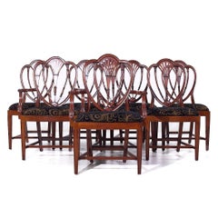Baker Historic Charleston Collection Mahogany Shield Back Dining Chairs - Set 8