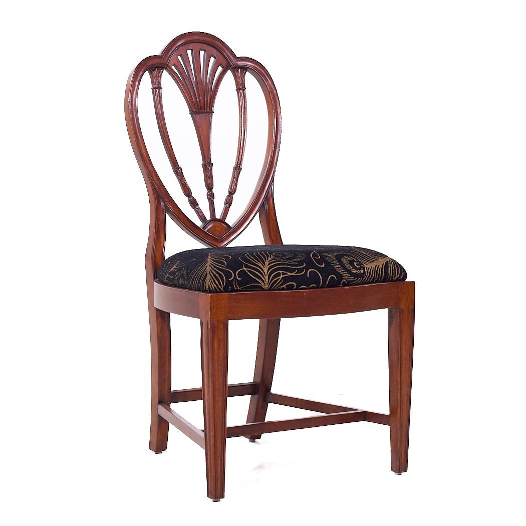 American Baker Historic Charleston Collection Mahogany Shield Back Dining Chairs - Set 8