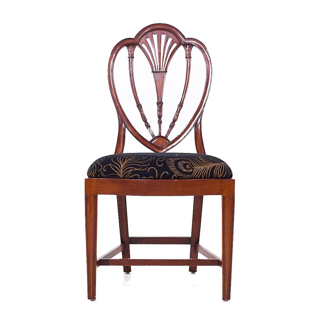 Baker Historic Charleston Collection Mahogany Shield Back Dining Chairs - Set 8 In Good Condition In Countryside, IL
