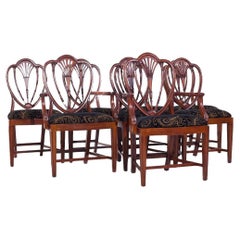 Baker Historic Charleston Collection Mahogany Shield Back Dining Chairs - Set 8