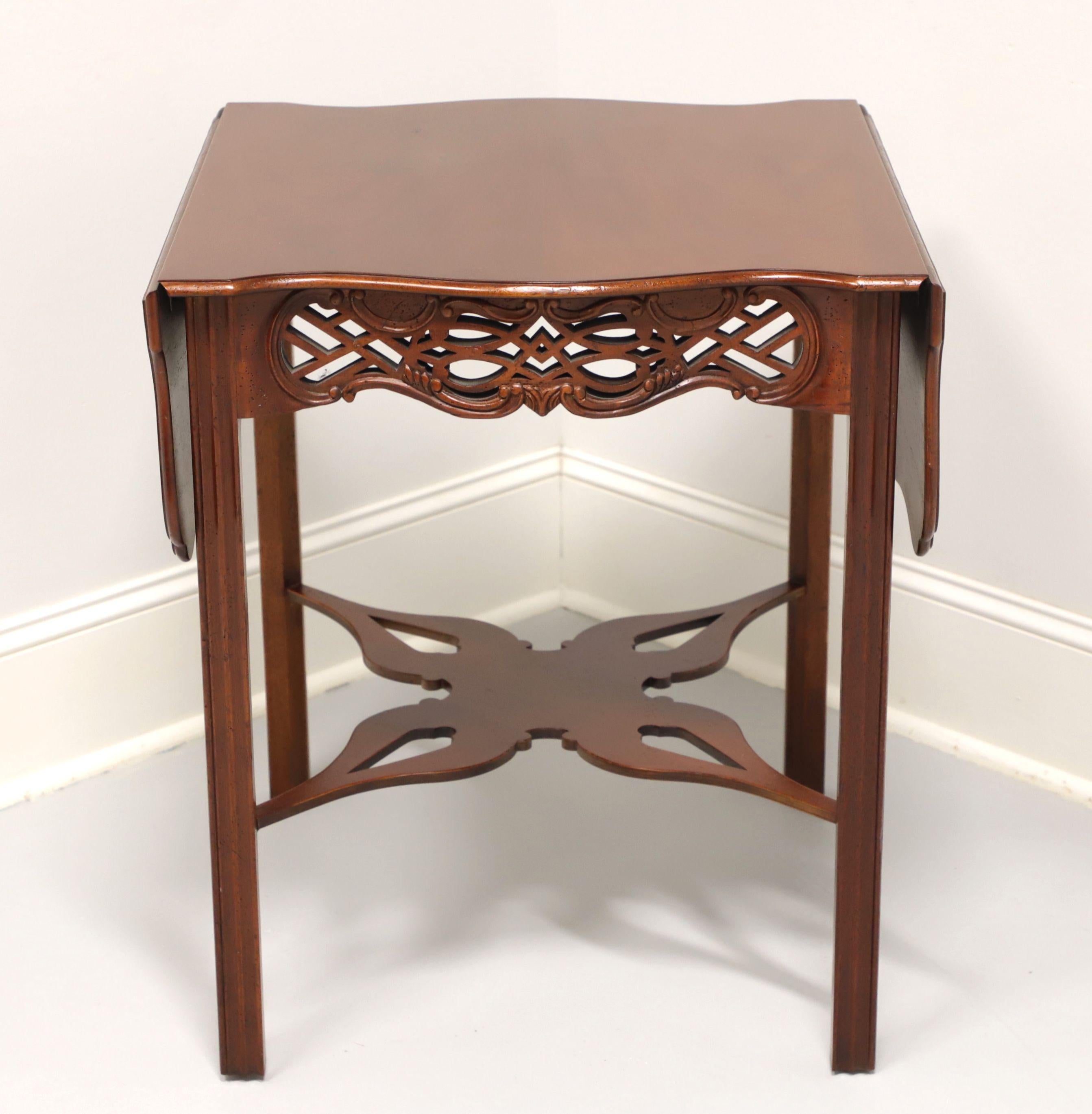 20th Century BAKER Historic Charleston Distressed Mahogany Georgian Drop-Leaf Pembroke Table For Sale