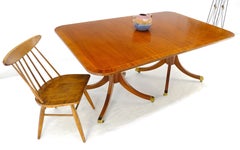 Baker Historic Charleston Double Pedestal Banded Dining Table w/ 3 Leaves MINT!