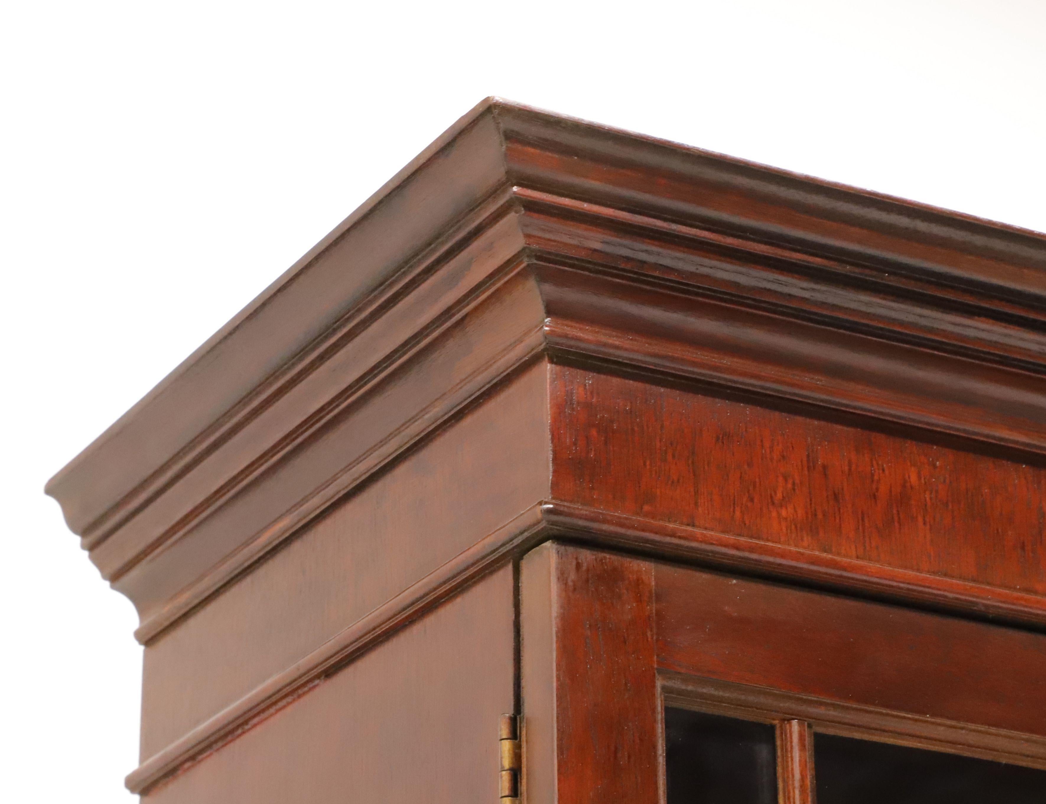 BAKER Historic Charleston Inlaid Mahogany Breakfront China Cabinet In Good Condition In Charlotte, NC