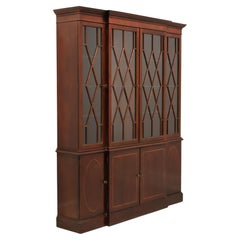 BAKER Historic Charleston Inlaid Mahogany Breakfront China Cabinet